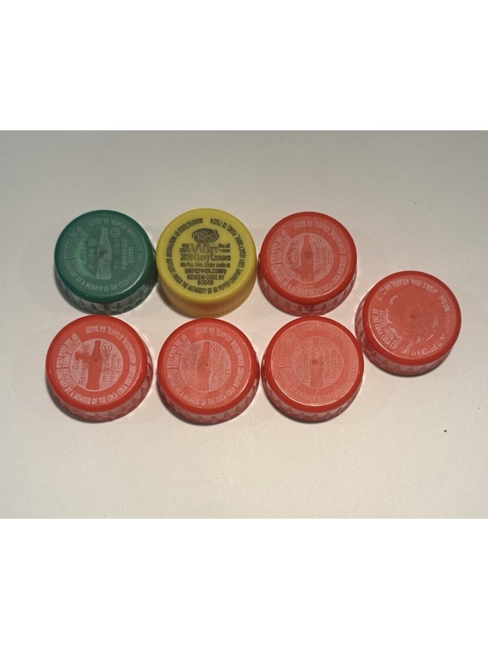 Lot of 7 Vintage Coca-Cola & Dr Pepper Soda Bottle Caps Rewards Codes 2009 2010